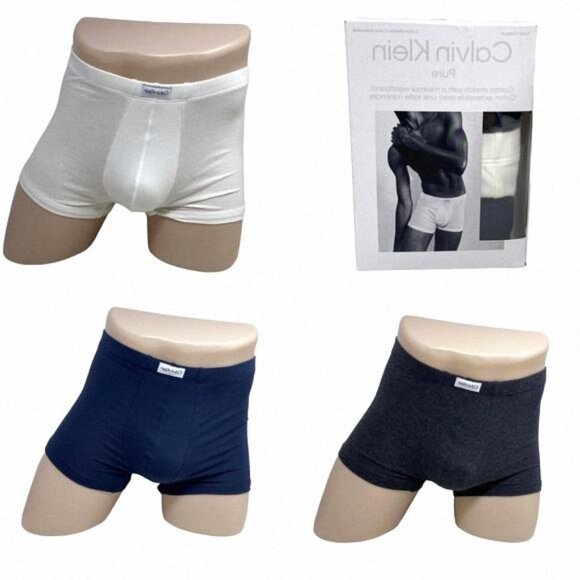 Calvin Klein Underwear 3 Pack Pure Cotton Stretch Trunk NB3262903 Size Men Multi - Picture 1 of 9